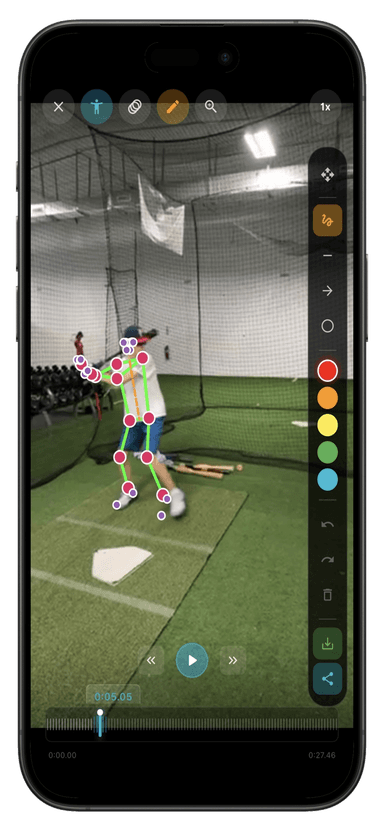 Mind & Muscle swing annotation and pose overlay