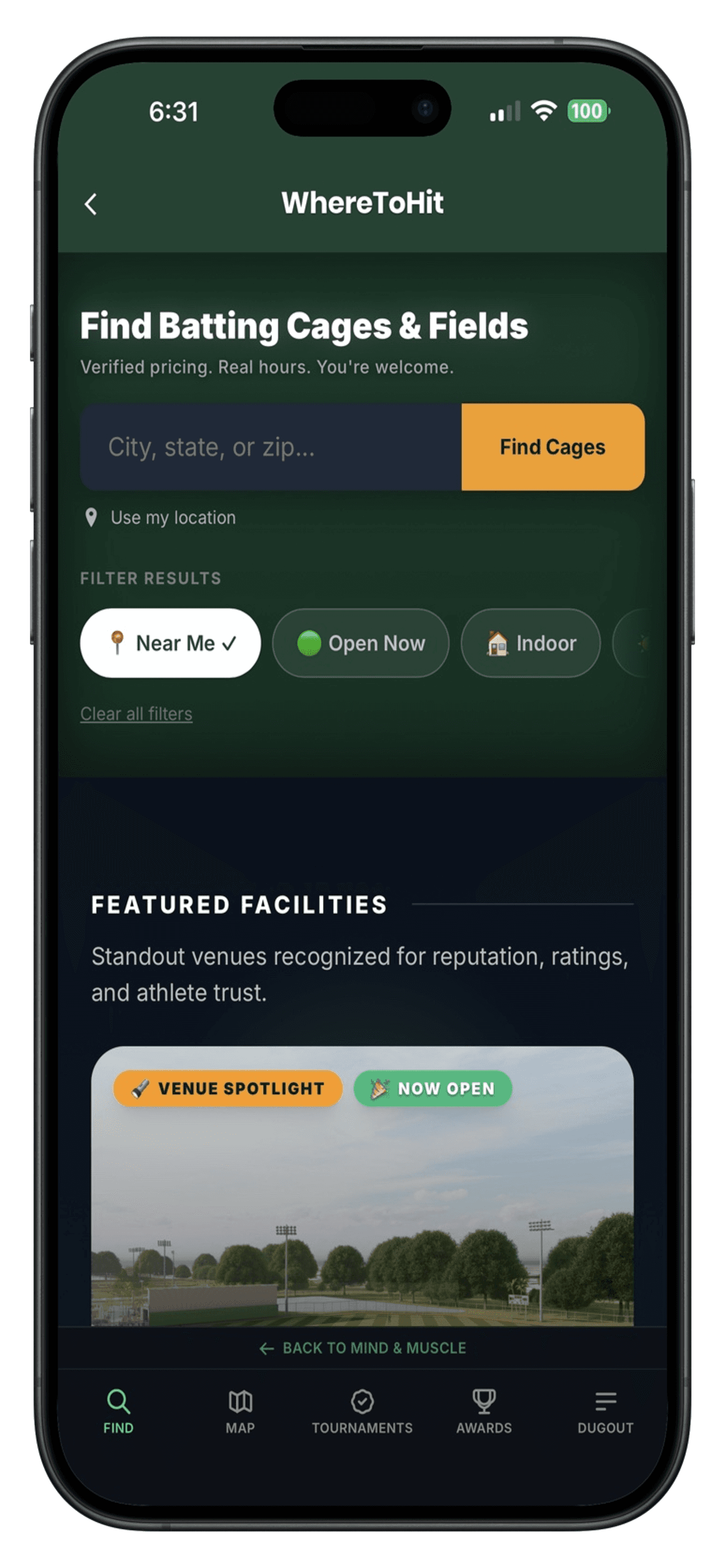 Mind & Muscle App - Where To Hit